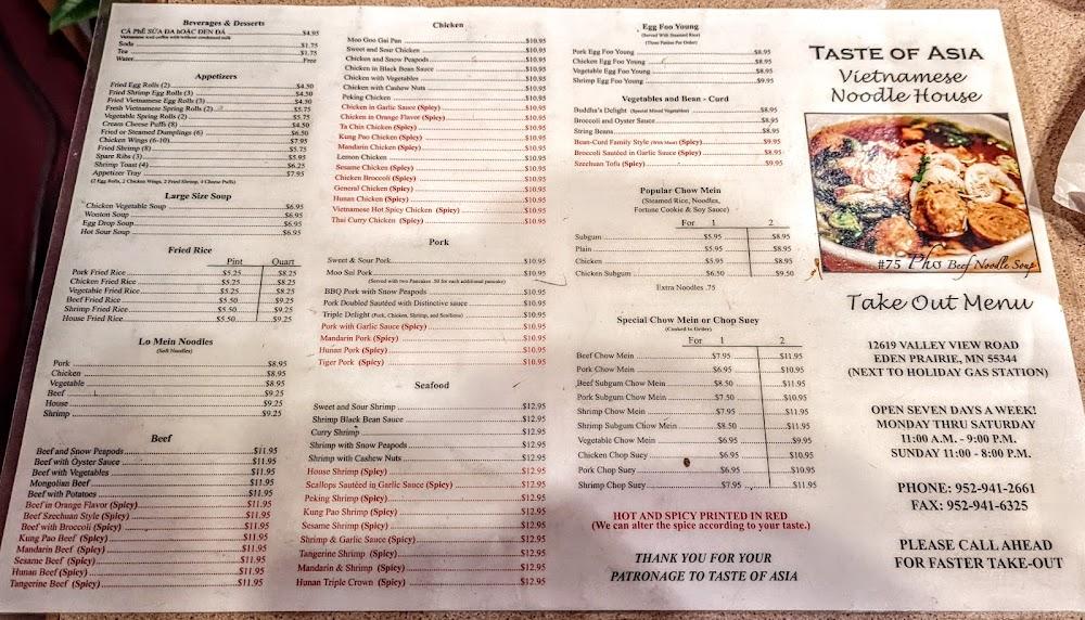 Taste of Asia Menu image 1